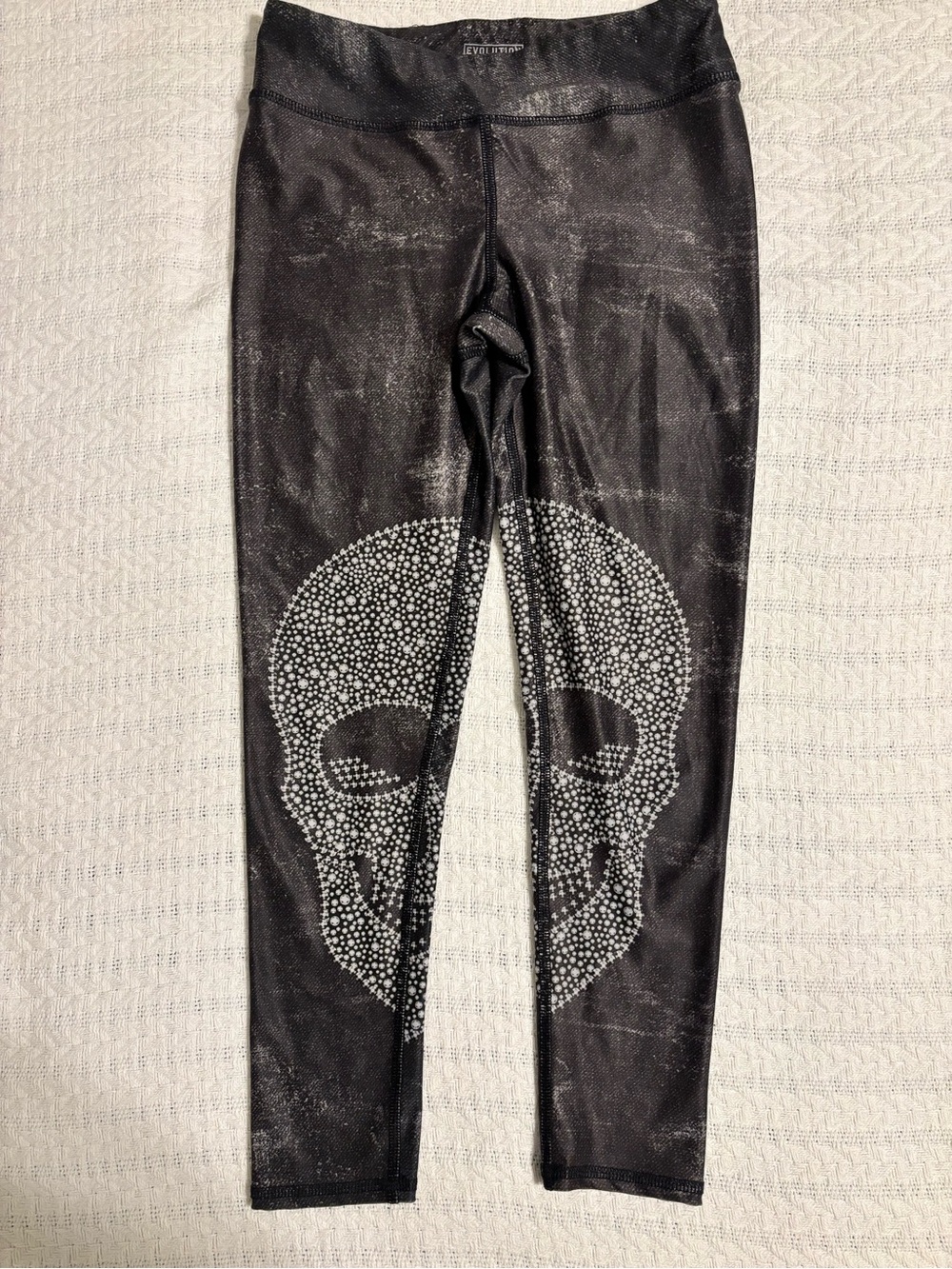 Evolution and Creation Black Crystal Skull Jeggings
